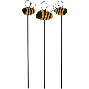 3 Set Wooden Bumblebee Plant Pokes - The Fox Decor